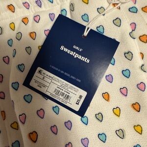 Roller Rabbit White Sweatpants with Colorful Hearts